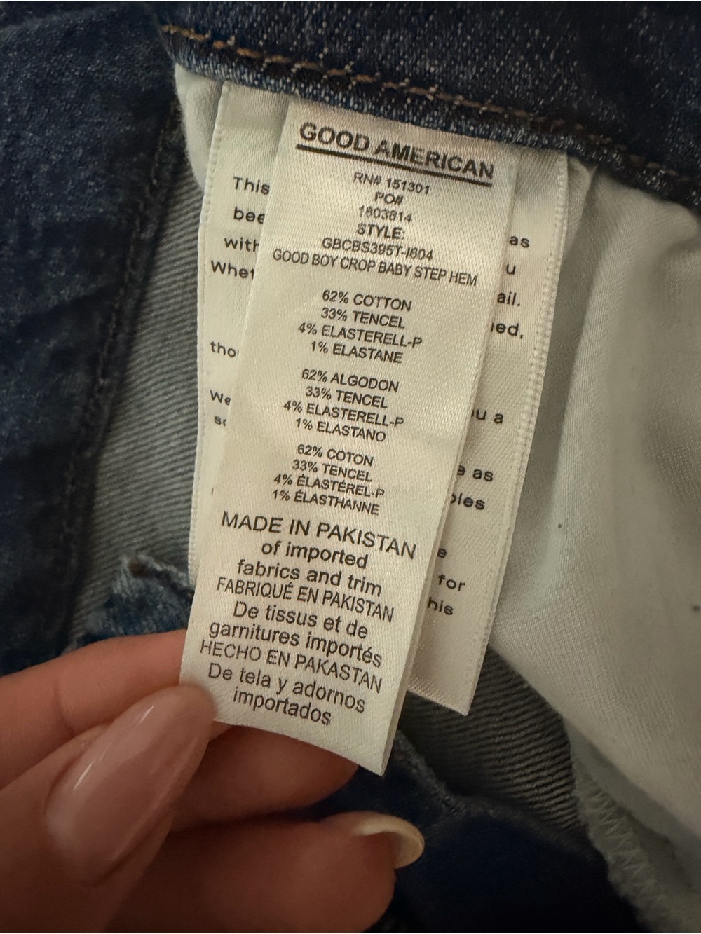 Good American Good Boy Crop Baby Step Hem Jeans – Size 6/28 - Picture 5 of 5